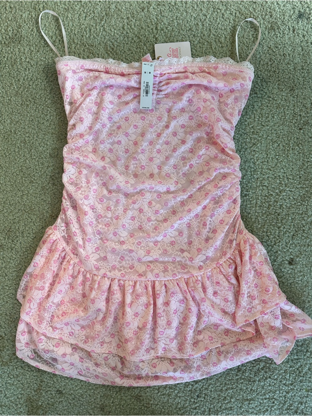 Pink Floral Ruched Women’s Dress